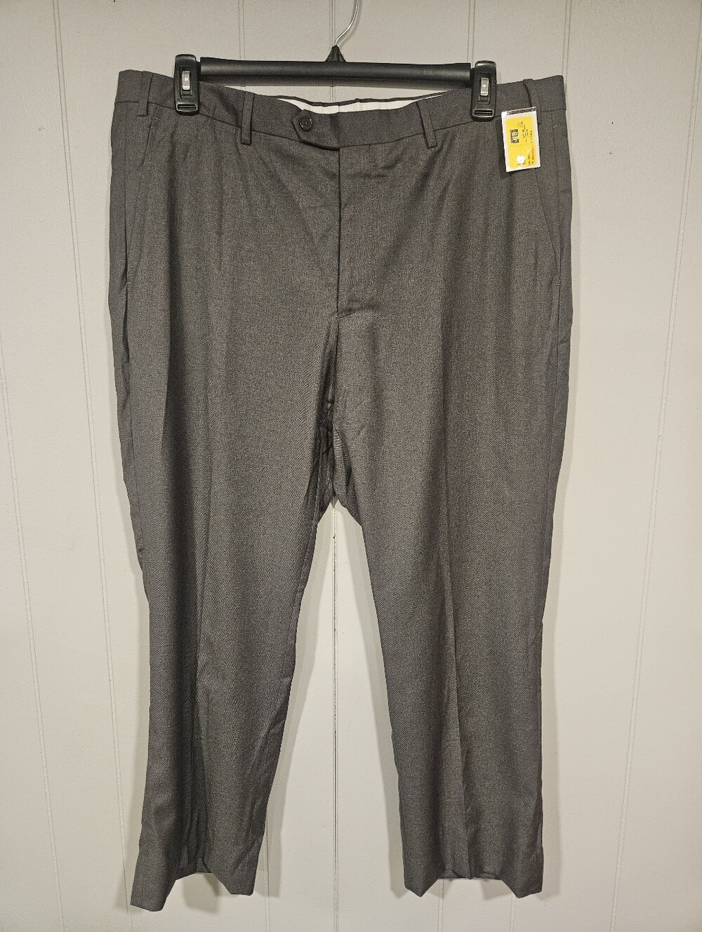 Santorelli Roma Mens Wool Super 110s Dress Pants 38x28 Gray Italy Flat Front
